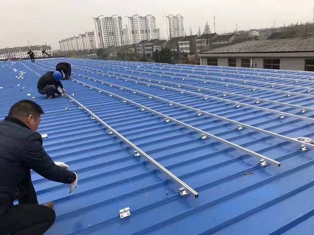 The installation of color coated roofing sheet